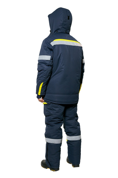 Костюм рабочий мужской зимний "Валдай-Норд" 4 и особый климатический пояс цвет темно-синий/желтый