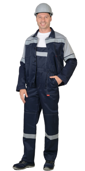 Костюм "ЛЕГИОНЕР" куртка, п/к, синий с серым СОП 50 мм