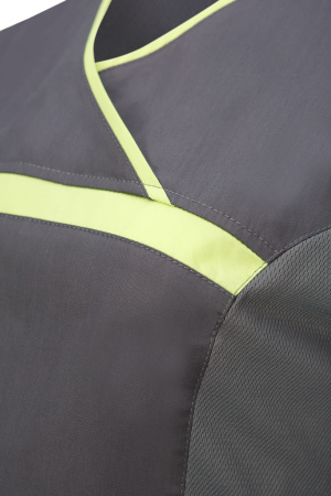 Блуза ЛИНДРЕД (Lindred) ОРИОН женская серая/лимонная, рукав короткий