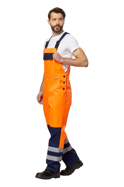 Костюм рабочий мужской "Спектр-Сигнал" сигнальный с СОП цвет оранжевый/темно-синий