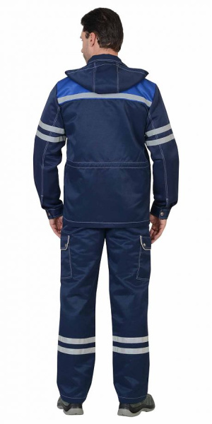 Костюм "ЛИДЕР" куртка, п/к, т.синий с васильком и молочным, СОП