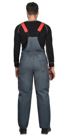 Костюм зимний "ФАВОРИТ-МЕГА-РОСС", куртка дл., п/к, тёмно-серый с красным, чёрным и СОП