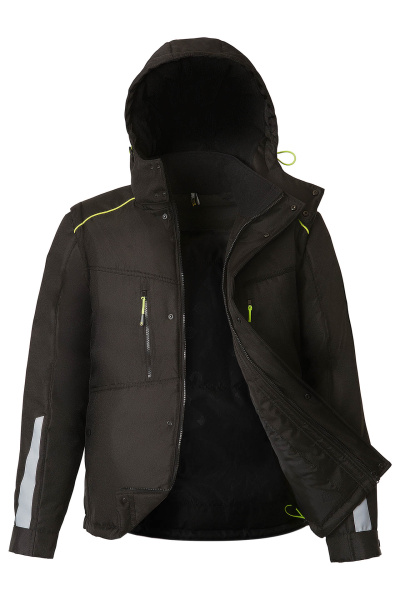 Куртка КОТКРУТ (KOTKRUT) трансформер утепленная черная/лимон