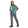 Костюм женский "Бренд 1" 2020 с удлинённой курткой серый/бирюза