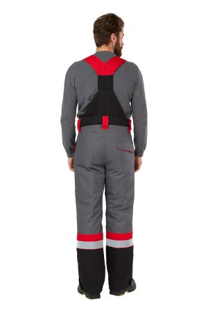 Костюм рабочий мужской зимний "Памир" цвет серый/черный/красный