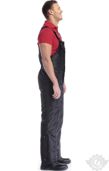 Полукомбинезон зимний непромокаемый ткань Оксфорд черный