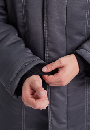 Костюм зимний "ВЬЮГА" куртка/полукомб. цвет: т.серый/красный