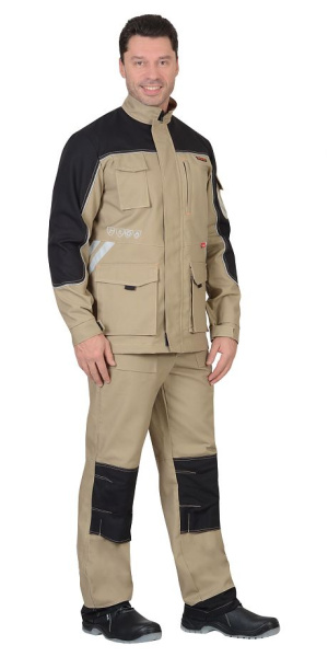 Куртка "ВЕСТ-ВОРК" бежевый с черным пл. 275 г/кв.м