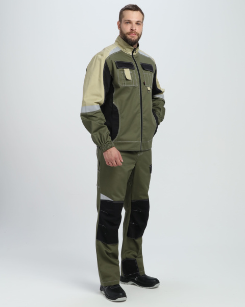 Костюм Формула-1 CH МВО (тк.Смесовая,240) брюки, хаки/черный/бежевый