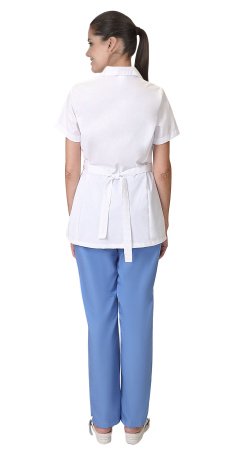 Костюм "ЛИРА" женский белый с голубым