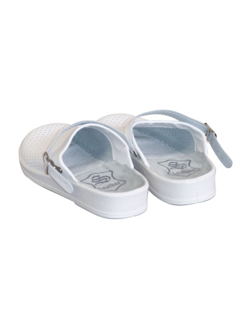 Сабо мужские, натуральная кожа, ПВХ, белый