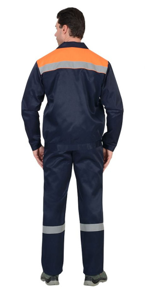 Костюм "Стройград" куртка, п/к, т.синий с оранжевым СОП 50мм