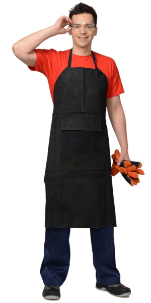 Фартук спилковый, черный