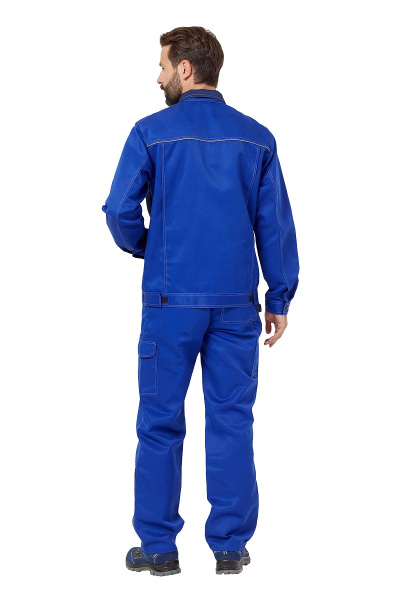 Костюм рабочий мужской летний "Страйк 2", куртка, п/к, василек/темно-синий
