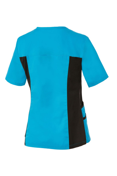 Блуза ЛИНДРЕД (Lindred) ОРИОН женская бирюза/черная, рукав короткий