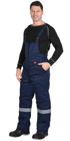 Костюм зимний "Рост-Норд"-2 куртка, п/к, т.синий с васильковым и 2 СОП 50 мм, тк. Гретта