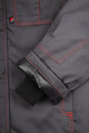 Куртка зимняя Фаворит (тк.Смесовая,240), т.серый/св.серый/красный