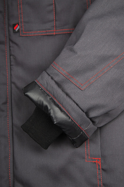 Куртка зимняя Фаворит (тк.Смесовая,240), т.серый/св.серый/красный