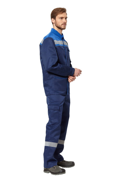 Костюм "Профи 2", куртка, п/к, цвет василек/темно-синий