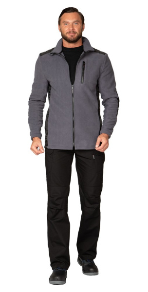 Куртка "Кеми" флисовая без капюшона тёмно-серая