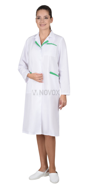 Халат "ЛИЗА" женский белый с салатовым 