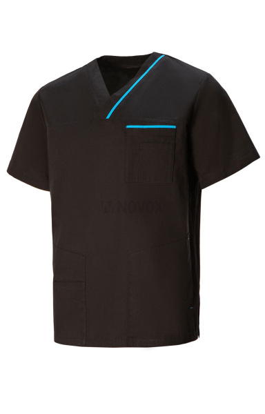 Куртка LINDRED (ЛИНДРЕД) ОРИОН короткий рукав мужская черная бирюза