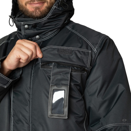 Костюм мужской утеплённый "Викинг" чёрный (куртка и брюки)