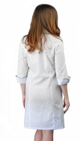Халат женский "Вита" белый с бирюзовым