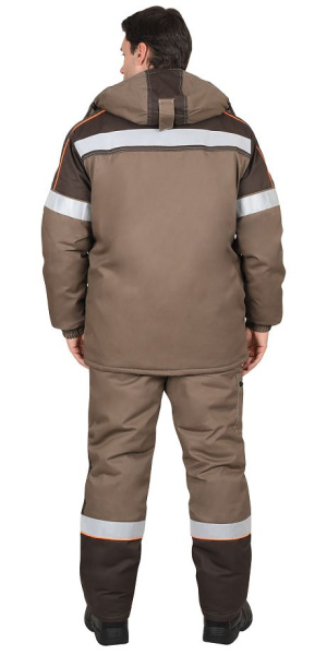 Костюм зимний "РОДОС" куртка, брюки, бежевый/т.бежевый, тк.смесовая