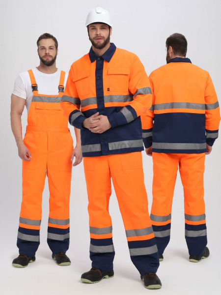 Костюм сигнальный Яркон-2 СОП (тк.Смесовая,210) п/к, оранжевый/т.синий