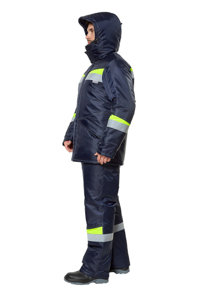 Костюм рабочий мужской зимний "Комфорт" цвет темно-синий/неоновый