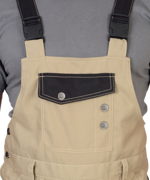 Полукомбинезон "Вест-Ворк" бежевый с черным пл. 275 г/кв.м