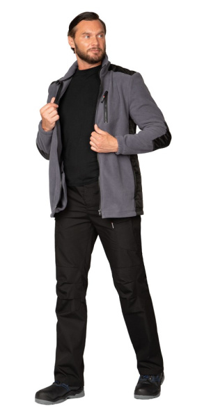 Куртка "Кеми" флисовая без капюшона тёмно-серая