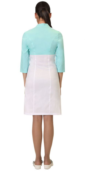 Халат "ДЕЛИЯ" женский белый с мятным