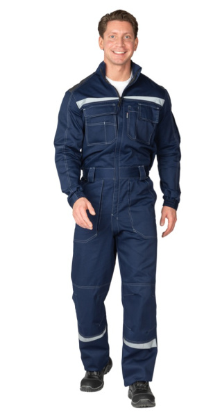 Комбинезон мужской летний "Профессионал" тёмно-синий/тёмно-серый