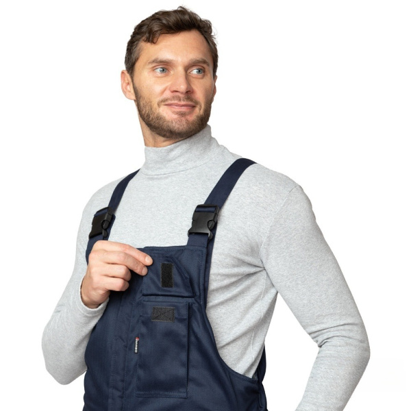 Полукомбинезон антистатический мужской утеплённый "Антистат" тёмно-синий