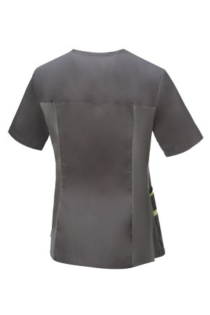 Блуза ЛИНДРЕД (Lindred) ОРИОН женская серая/лимонная, рукав короткий