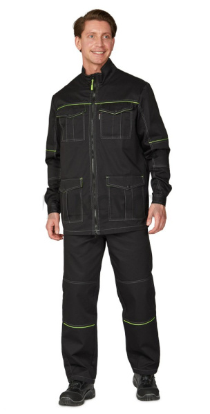 Куртка мужская "Эко-Босс" чёрная/лимонная