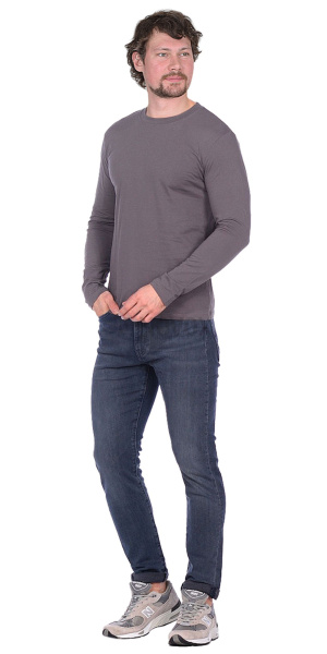 Футболка с длинным рукавом серая