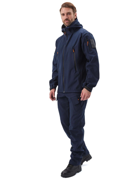 Костюм "ВЕПРЬ" куртка/брюки, цвет: т.синий, ткань: Софтшелл