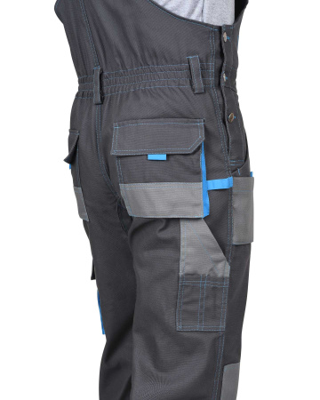 Костюм "Двин" куртка длин. (чз), п/к, .серый со ср.серым и голубой отделкой пл. 275 г/кв.м