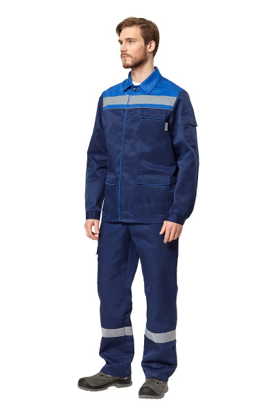 Костюм "Профи 2", куртка, п/к, цвет василек/темно-синий