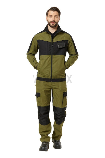 Куртка рабочая мужская летняя "Forest" цвет хаки/черный