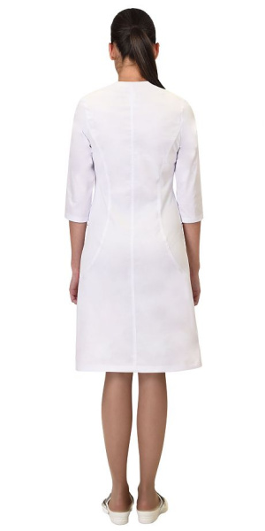 Халат "СТЕЛЛА" женский белый с трикотажной вставкой