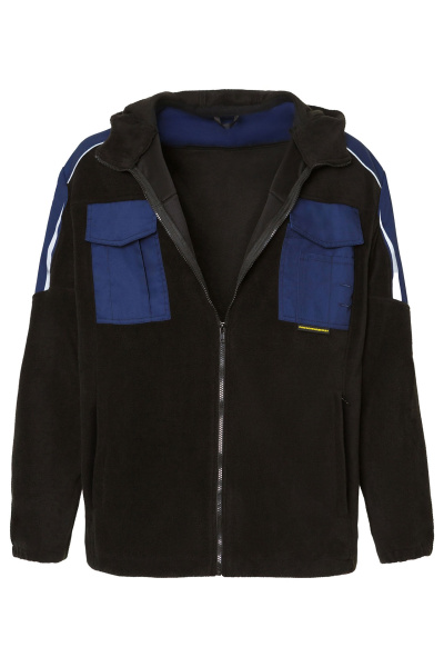 Толстовка Статус (STATUS) комбинированная т.синяя/черная с капюшоном