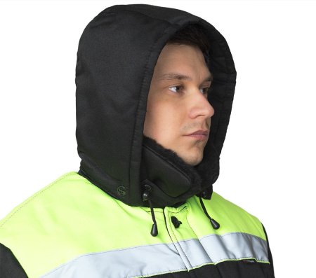 Костюм мужской утеплённый "Коммунальщик" чёрный/лимонный, куртка + п/к