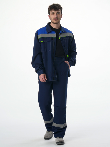 Костюм "Флофт-1" СОП (тк.Смесовая,210) брюки, т.синий/васильковый