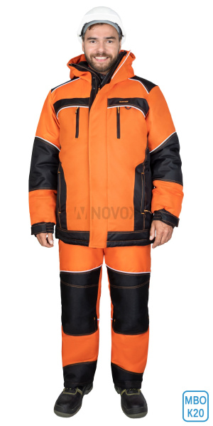 Костюм "АРКТИКА" зимний, куртка дл., брюки, кирпичный с чёрным