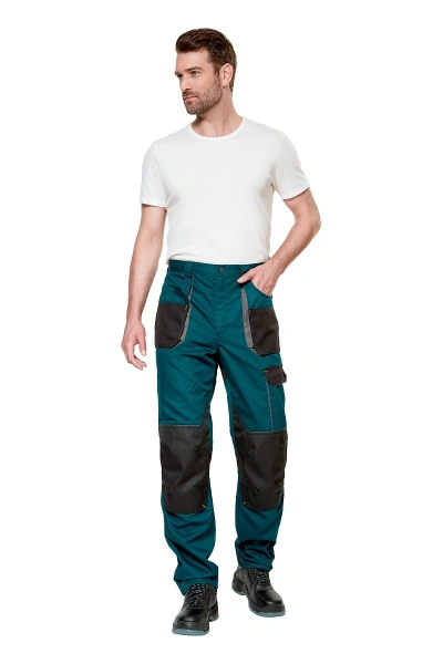 Брюки рабочие мужское летние "Снейк" цвет темно-бирюзовый/черный