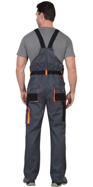 Костюм "МАНХЕТТЕН" куртка кор. (чз), п/к т.серый с оранж. и черным тк. стрейч пл. 250 г/кв.м